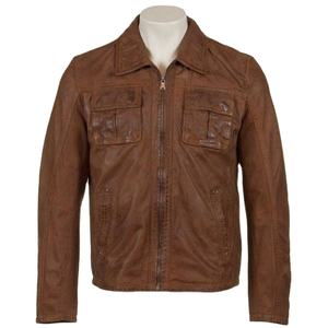 Chaqueta de Motocicleta de Invierno de Primera Calidad para Hombre, Cortavientos, Cálida, de Piel de Oveja, con Cuello Alto, Bordada, con Cierre, Sólida - Product Image 6