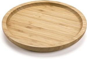 Bandeja redonda personalizable de madera de acacia para servir para cocina, hogar u Hotel, vajilla de estilo clásico para fiesta o ser de comida - Product Image 4