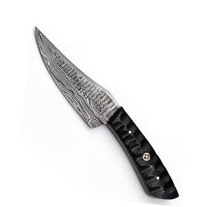 Nouveautés 2023 : Couteau de chasse Bowie Damas avec étui, lame à pointe crantée, multifonctionnel pour extérieur, barbecue, camping, OEM - Product Image 5