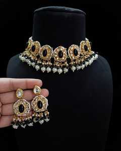 Ensemble tour de cou et collier Kundan indien de haute qualité avec boucles d'oreilles plaquées or fabricant direct pour bijoux de mariage - Product Image 2