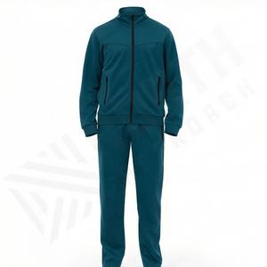 Ensemble de survêtement pour homme, veste à col montant et pantalon droit, couleur personnalisée, arrivée automne, poche zippée, logo tendance, athlétique - Product Image 1