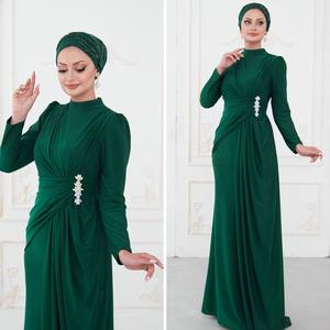 Vêtements musulmans traditionnels de luxe de créateur haut de gamme, Abayas indiennes, travail manuel en cristal, tissus en soie, anti-rides, occasion de prière - Product Image 3