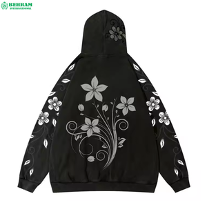 Sweat-shirts à capuche pour hommes, coupe classique, streetwear, avec strass, fabriqués sur mesure, 100% coton, doublure en polaire, hiver - Product Image 5