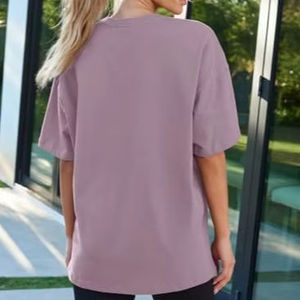 Factory Whosale Color Block 300G Hombres Camiseta Oversize 100% Algodón Sólido Personalizado Alta calidad Mujeres Camiseta - Product Image 3