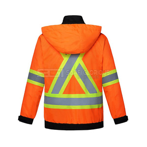 Chaqueta Bomber de Trabajo de Invierno de Alta Visibilidad Personalizable, Ropa de Seguridad Reflectante de Poliéster para Ropa Reflectante - Product Image 3