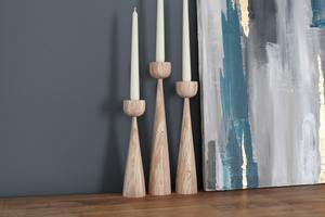 Ensemble de bougeoirs en bois pour décorations de Noël, design contemporain artisanal, bougeoir pour bougie pilier - Product Image 6