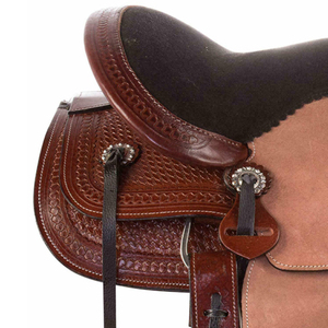 New High Quality Premium Western Leather Horse <b>Saddle</b> Suede Seat Fully Hand Carved <b>Saddle</b> - Product Image 2
