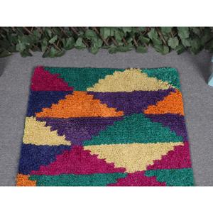 พรมวินเทจตุรกีขนาด 2.6x3.2 ฟุต พรมขนาดเล็ก พรมขนสัตว์สีเหลืองส้มสไตล์ตะวันตกเฉียงใต้ - Product Image 3