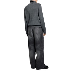 Jeans décontractés pour hommes en gros, taille plus, jambe droite, pantalon cargo en denim, coupe slim, pantalon long, délavage acide, à bon prix - Product Image 2