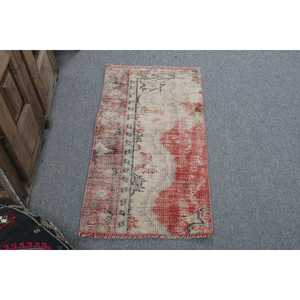 พรมวินเทจขนาด 1.6x3.2 ฟุต พรมตุรกีขนาดเล็ก พรมขนสัตว์สีแดงไล่เฉด - Product Image 1