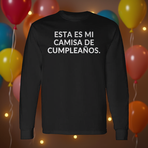 Camiseta de manga larga con estampado de feliz cumpleaños en español para fiesta - Product Image 3