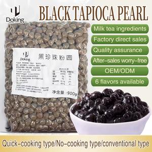 Doking 1 kg Venta al por mayor PE en bolsas Taiwán Sabor Bubble Tea Black Tapioca Pearls HACCP ISO HALAL Certified OEM ODM Bulk - Product Image 5