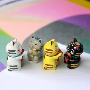 Gốm may mắn mèo hộp tiền Fortune Cat Piggy Ngân hàng trang trí nội thất Món quà phong thủy thủ công mèo lớn bức tượng Sản xuất tại Việt Nam