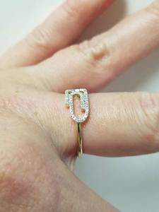 Bague de fiançailles en or plaqué bicolore avec diamant de laboratoire taille ronde délicat, style trombone antique, pour femme, bijoux de mariée, cadeau - Product Image 4