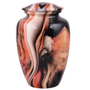 Belle urnes de crémation en aluminium fini tourbillon en gros de haute qualité forme classique urnes en métal élégantes pour les funérailles - Product Image 5