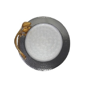 Plaque chargeur en acier inoxydable Plaque chargeur événement mariage Finition personnalisée Plaque chargeur design martelé - Product Image 1