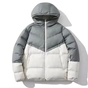 Doudoune d'hiver décontractée imperméable en coton 100% de haute qualité, personnalisée OEM, style urbain, avec col montant et logo avant en toile, en softshell - Product Image 4
