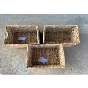 Panier de rangement écologique pour la maison, 100% naturel, en jacinthe d'eau flexible, multifonctionnel, moderne, cube de rangement de 30 cm, nouveau - Product Image 4