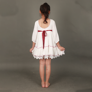 Abiti da bambina di fiori bianchi di alta qualità per bambina abiti da sposa per bambini ricamati per bambine da 2 a 14 anni - Product Image 2