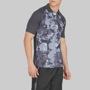 Manches courtes légères de couleur unie pour hommes pour le tissage non tissé de polo avec la conception imprimée par sublimation en vente - Product Image 3