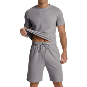 Chándal de verano transpirable al por mayor, ropa informal y cómoda de media manga, chándal de verano de algodón 100% para hombres - Product Image 5