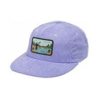 Gorras de Béisbol de 6 Paneles, Sin Estructura, de Pana, con Visera Plana, Parche de Goma Personalizado con Logotipo, Hebilla, Ligeras, para Mujer, para Todas las Temporadas, OEM ODM