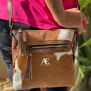 Hot Selling Cowhide Fur <b>Leather</b> Handbag Stylish Women <b>Leather</b> Sling Bag Women Crossbody High Quality Handbag - Product Image 1