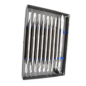 Básico 10 piezas Dental Periodontal Gracey Curettes Explorer Prob Kit Manual Escalador de acero con material plástico - Product Image 3