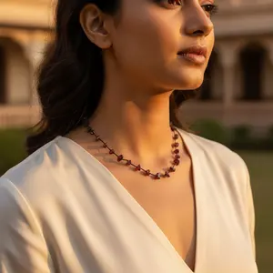 Collier de mode pour femmes avec pierre précieuse de grenat naturel - Product Image 2