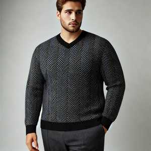 Sweat-shirt d'hiver pour homme en laine 100% - Couleur unie - Col rabattu - Fermeture éclair - Épaisseur polaire - Anti-boulochage - Taille plus - Product Image 4