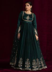 ชุดผ้าซาติน anarkali pent dupatta ยาวถึงพื้นวินเทจหวานแหววว - Product Image 2