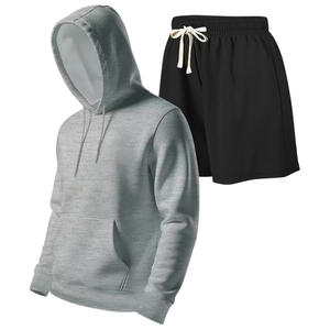 Ensemble sweat à capuche et short pour homme avec logo personnalisé Tenue deux pièces élégante et confortable pour un usage quotidien Exercice d'entraînement et séances de gymnastique - Product Image 1