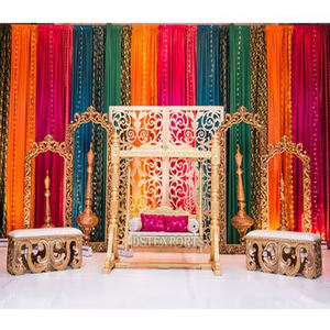 Bajirao Mastani thème Sangeet nuit décor fabuleux coloré Sangeet scène décoration élégant mariage musulman Mehndi scène décor - Product Image 2