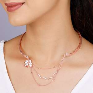 Collar de Cadena de Cuentas de Acero Inoxidable Chapado en Oro Rosa Clásico para Mujer, para Ocasiones Especiales - Product Image 3