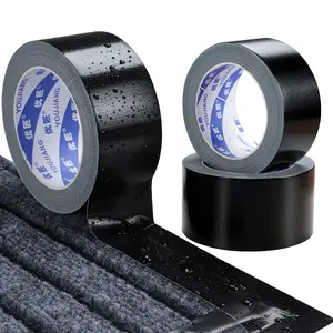 YOUJIANG pita perekat karet saluran kain tujuan umum hitam viskositas tinggi tahan air untuk penggunaan dalam ruangan luar ruangan