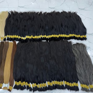 Cutícula negra recta natural de un solo donante cruda alineada para blanquear la extensión de cabello humano brasileño - Product Image 2