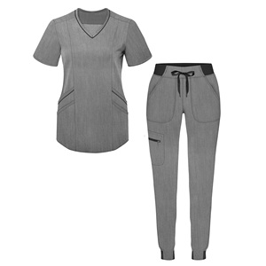 Uniforme de Enfermería para Mujer de la Mejor Calidad, KATBROS INDUSTRY, Conjunto de Blusa y Pantalón con Logotipo Personalizado, Estampado Floral, Spandex, Lona Elástica - Product Image 6