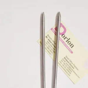 Palo de cera de cejas de acero inoxidable quirúrgico, doble punta, Logo personalizado, para laminación y tinte de cejas - Product Image 1