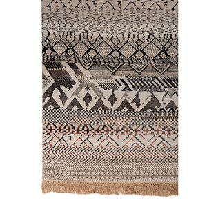 Tapis Manchaha en laine et soie de bambou noué à la main, ivoire, 10 mm d'épaisseur, motif géométrique abstrait, pour la maison, le couloir, modèle rectangulaire - Les-2731 - Product Image 4