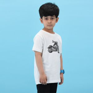 OEM/ODM-Camiseta deportiva personalizada para niños, tela de algodón peinado puro tejido 100% de punto, longitud Regular, manga corta, color blanco - Product Image 3