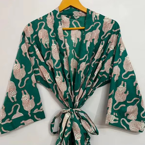 Kimono de caftán indio hecho a mano, bata Unisex ligera hasta el suelo, ropa de noche, cubierta de Bikini, cinturón superior, vestidos informales para la playa - Product Image 1