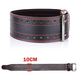 Custom Logo Sports Leather Weight Lifting Power Double Prong Unisex Heavy Duty Non-Slip Adjustable Breathable Waist <b>Back</b> <b>Support</b> - Product Image 4