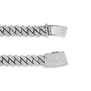 Hip Hop Estilo Nuevo Diseño Moissanite Diamante En Plata Esterlina Cadena Cubana para Hombres Mujeres - Product Image 2