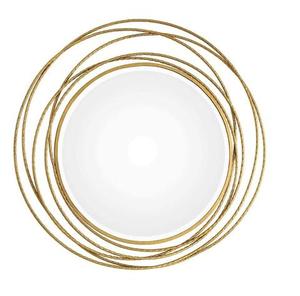 Miroir mural pour la maison, le salon, l'hôtel, le couloir, l'utilisation décorative, le miroir mural suspendu en métal dans un cadre de conception à la feuille d'or - Product Image 2
