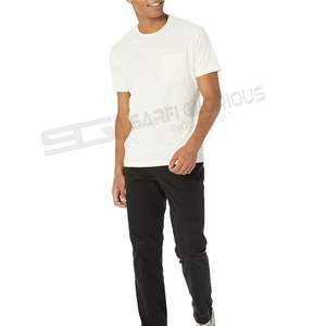 Camiseta ajustada de algodón 100% con cuello redondo para hombre con logotipo de impresión personalizado Camiseta de fabricante de timbre de servicio OEM de tela de alta calidad - Product Image 2