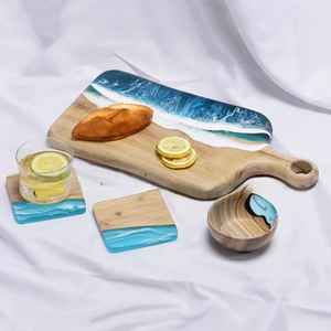 Planche à découper en bois d'acacia de qualité supérieure, planche à fromage, planche de service, passe au lave-vaisselle, accessoires de cuisine tendance - Product Image 5