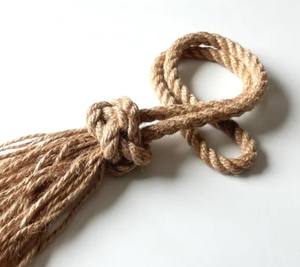 Attache de rideau en jute avec nœud en diamant et pompon, support de rideau en corde - Product Image 4