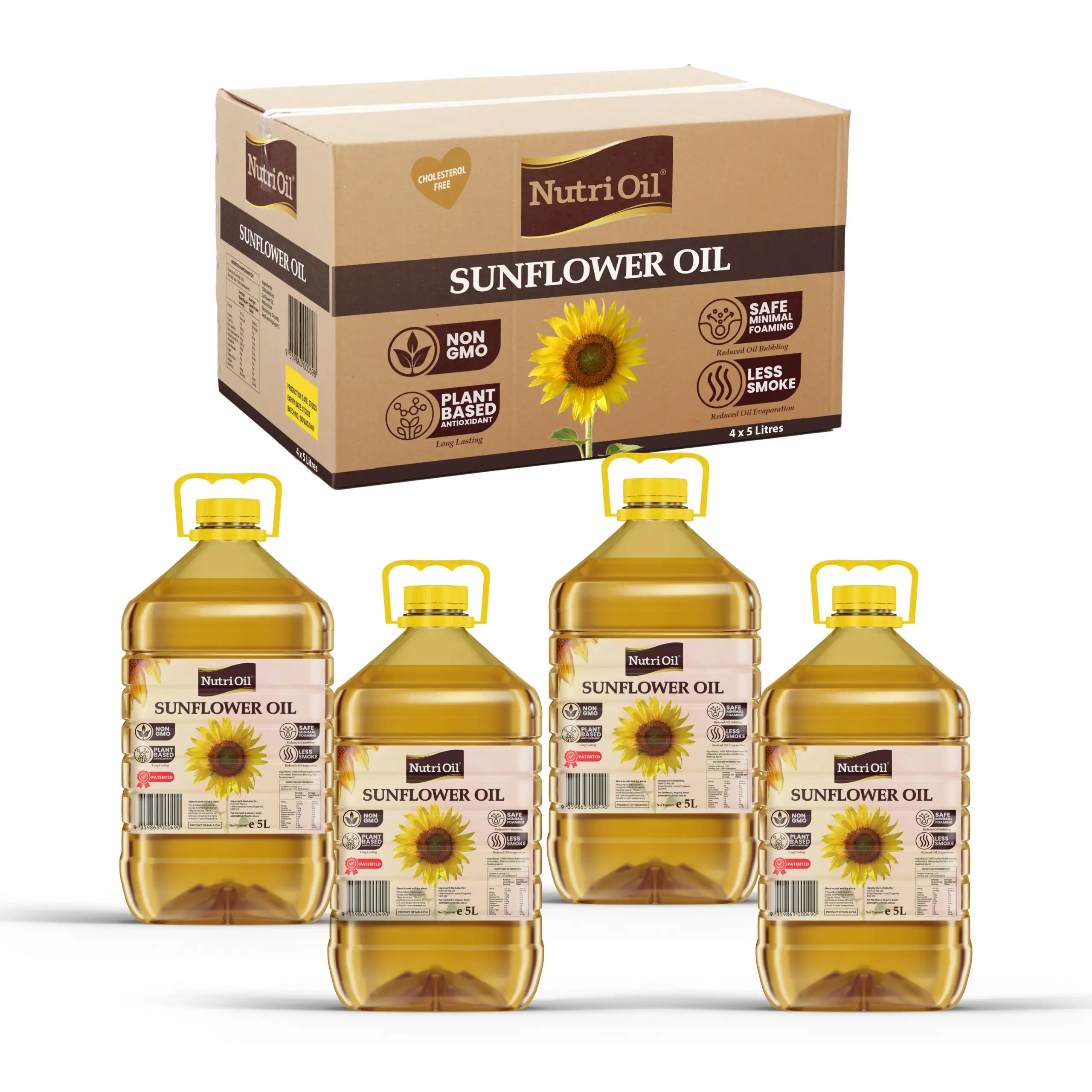 Minyak bunga matahari murni sederhana minyak bunga matahari murni memasak Kosmetik organik murni botol plastik 4.5 liter kemasan jumlah besar minyak