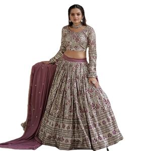 นักออกแบบล่าสุดการลําดับการเย็บปักถักร้อยเทียม Georgette ทํางานเลฮงะโชลีโดย Fab Zone - Product Image 1