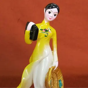 聚树脂越南女孩家居装饰小雕像越南工厂高品质